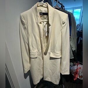 Zara white coat/long blazer